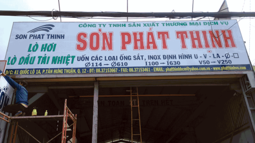 Bảng tôn dán decal cửa hàng Sơn Phát Thịnh